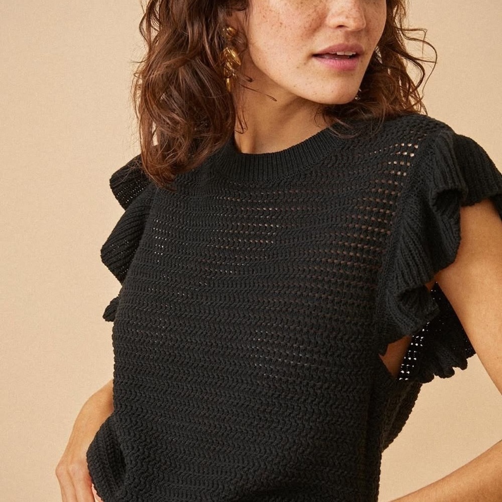 Des petits hauts Bongo flutter sleeves sweater